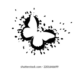 Blob and butterfly. Vector illustration. Abstract grunge decoration. Vector illustration.