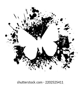 Blob y mariposa. Ilustración vectorial. Decoración abstracta y burguesa. Ilustración vectorial.