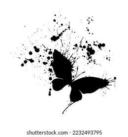 Blob and butterfly. Vector illustration. Abstract grunge decoration. Vector illustration.