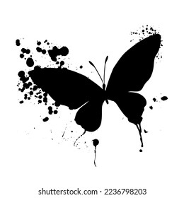 Blob and butterfly. Vector illustration. Abstract grunge decoration. Vector illustration.