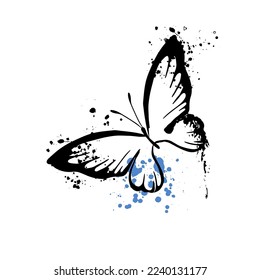Blob und Schmetterling. Vektorgrafik. Abstrakte Grunge-Dekoration. Vektorgrafik.