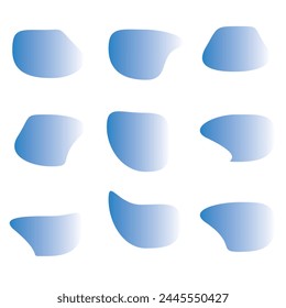 Blob irregular shape, random vector spot , sky blue design eps 10
