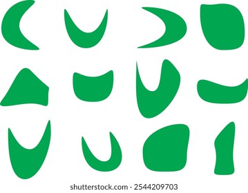 Blob irregular shape, random vector spot , black silhouette set isolated on white background. Abstract illustration