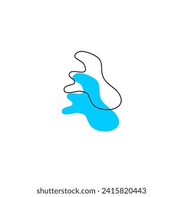 blob with a light blue outline light