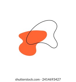 blob con color naranja y líneas blob