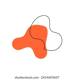 blob with orange color and lines blob
