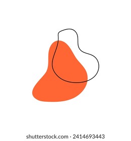 blob with orange color and lines blob