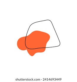 blob con color naranja y líneas blob