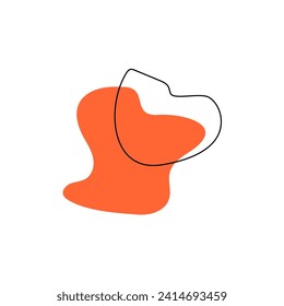 blob with orange color and lines blob