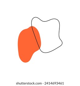 blob con color naranja y líneas blob