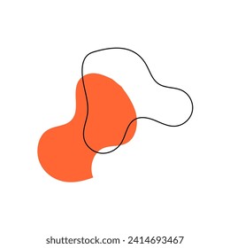 blob with orange color and lines blob