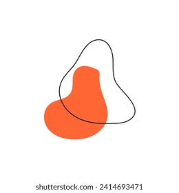 blob with orange color and lines blob