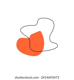 blob with orange color and lines blob