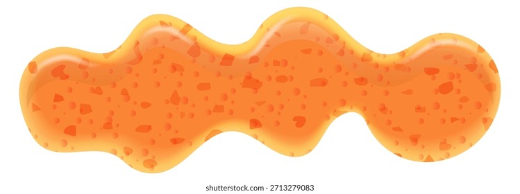 Una gota de líquido naranja con un fondo blanco