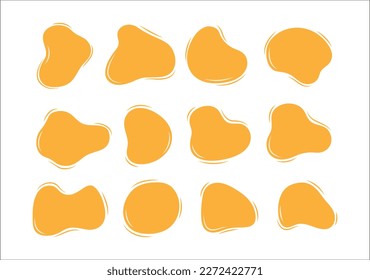 Blob organic shape for copy space. Set collection of abstract fluid wave shape for element banner and flyer. Blob round shape simple for graphic ad design. Vector illustration