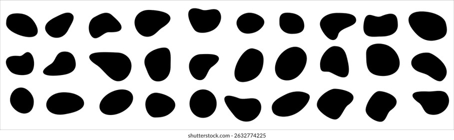 Blob organic shape vector circle irregular random form. Organic blob round abstract shape bubble.
