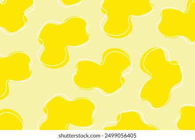 Blob Organic yellow Shapes Vector Illustration. Seamless Pattern. Abstract. Digital Hand-drawn Flat vector illustration on peach background. EPS 10