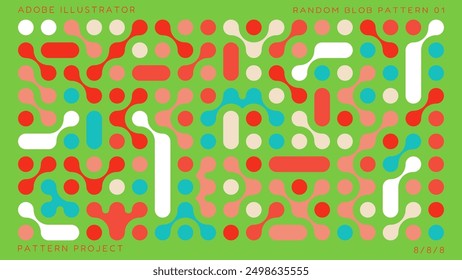Blob Pattern bunte abstrakte Formen auf weißem Hintergrund ideal für moderne Designs, Hintergründe, Poster, digitale Kunst, Webgrafiken und kreative Projekte.