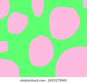 Klecksform Abstrakte rosa Farbe auf hellgrünem Hintergrund 