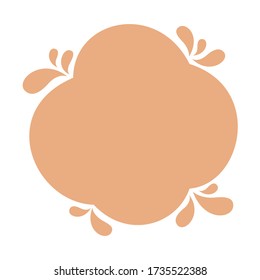 blob shape brown pastel soft for banner copy space, aqua background, cocoa brown milk blob splash on white, water blobs droplet wave shape for banner, milk blob simple for graphic ad design