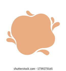 blob shape brown pastel soft for banner copy space, aqua background, cocoa brown milk blob splash on white, water blobs droplet wave shape for banner, milk blob simple for graphic ad design, vector