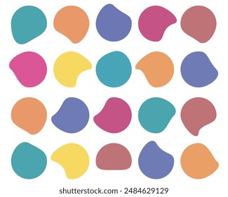 Forma de mancha. Colección Abstractas de forma de mancha de color. Forma orgánica de la mancha sobre fondo blanco.