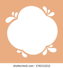 blob shape on brown pastel soft for banner copy space, aqua background, white milk blob splash on cocoa brown, water blobs droplet wave shape for banner, milk blob simple for graphic ad design, vector