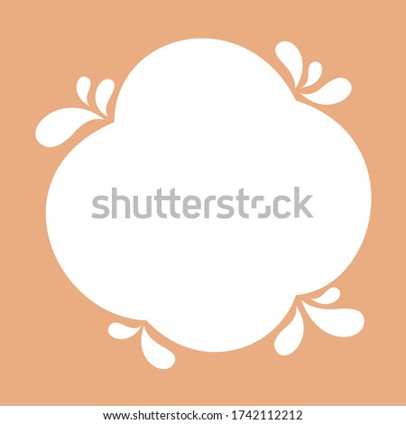 blob shape on brown pastel soft for banner copy space, aqua background, white milk blob splash on cocoa brown, water blobs droplet wave shape for banner, milk blob simple for graphic ad design, vector