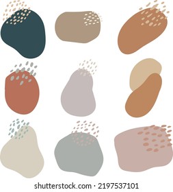 Blob shape organic in boho style, vector illustration set. Collection from abstract modern forms and Liquid drop for design and print. Basic stains geometric, isolated elements on white background