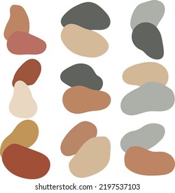 Blob shape organic in boho style, vector illustration set. Collection from abstract modern forms and Liquid drop for design and print. Basic stains geometric, isolated elements on white background