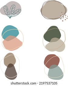 Blob shape organic in boho style, vector illustration set. Collection from abstract modern forms and Liquid drop for design and print. Basic stains geometric, isolated elements on white background