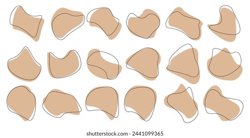 Blob shape organic in boho style, vector illustration set. Collection from abstract modern forms and Liquid drop for design and print. Basic stains geometric, isolated elements on white background