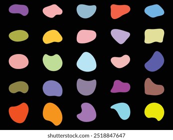Blob shape organic in boohoo style vector set. Collection from abstract modern forms and Liquid drop for design and print. Basic stains geometric, isolated elements on white background eps 10
