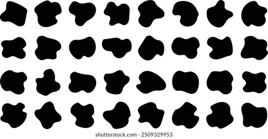Blob shape organic, Blob icon set, vector illustration set. Collection from abstract forms for design and paint. Liquid silhouette drop in modern style. Basic stains,