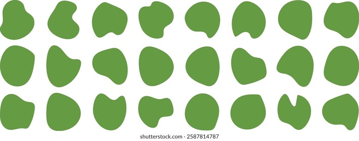 Blob shape, organic irregular blotch set. set of green color blob icon set. Liquid shape elements. Vector illustration eps 10. Liquid shapes template collection, Design for posters, flyers, greeting c