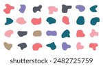 Blob shape organic set. Fluid cooler blob shape vector for abstract design.Irregular random minimal blob form. Abstract watery forms template. Organic blobs set icon on white background.