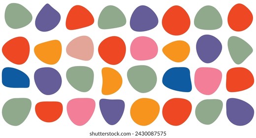 Blob shape organic set. Fluid cooler blob shape vector for abstract design.Irregular random minimal blob form. Abstract watery forms template. Organic blobs set icon on transparent background eps10