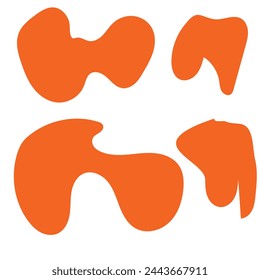Blob shape organic set. Fluid cooler blob shape vector for abstract design.Irregular random minimal blob form. Abstract watery forms template. Organic blobs set icon on white background. Eps