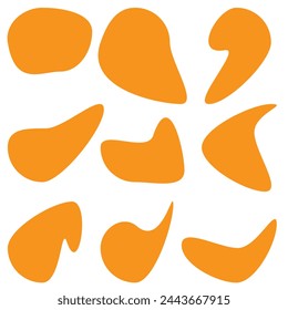 Blob shape organic set. Fluid cooler blob shape vector for abstract design.Irregular random minimal blob form. Abstract watery forms template. Organic blobs set icon on white background. Eps