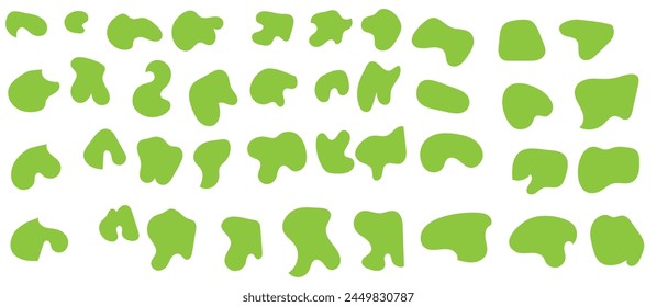 Blob shape organic set. Fluid cooler blob shape vector for abstract design.Irregular random minimal blob form. Abstract watery forms template. Organic blobs set icon on white background.