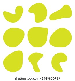 Blob shape organic set. Fluid cooler blob shape vector for abstract design.Irregular random minimal blob form. Abstract watery forms template. Organic blobs set icon on white background.