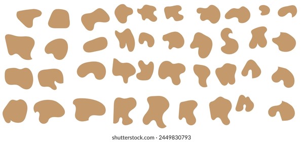 Blob shape organic set. Fluid cooler blob shape vector for abstract design.Irregular random minimal blob form. Abstract watery forms template. Organic blobs set icon on white background.