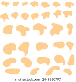Blob shape organic set. Fluid cooler blob shape vector for abstract design.Irregular random minimal blob form. Abstract watery forms template. Organic blobs set icon on white background.