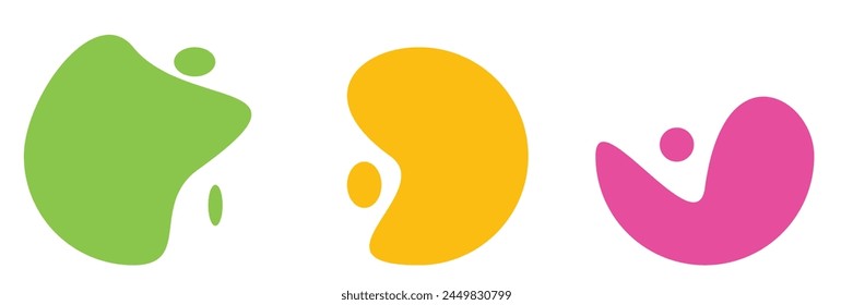 Blob shape organic set. Fluid cooler blob shape vector for abstract design.Irregular random minimal blob form. Abstract watery forms template. Organic blobs set icon on white background.