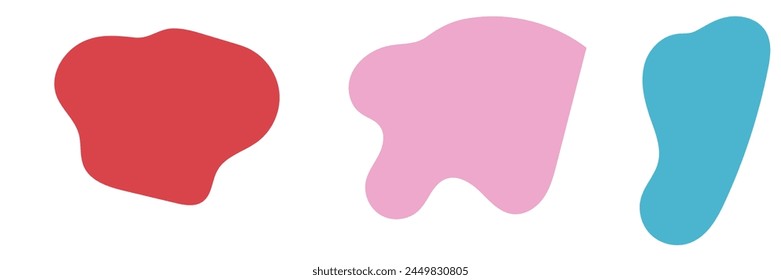 Blob shape organic set. Fluid cooler blob shape vector for abstract design.Irregular random minimal blob form. Abstract watery forms template. Organic blobs set icon on white background.