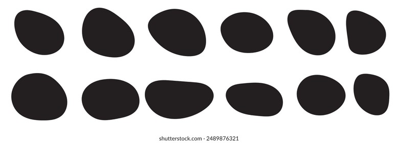 Blob shape organic style, vector illustration set. Collection from abstract modern forms and Liquid drop for design and print. Basic stains geometric, isolated elements on white background.