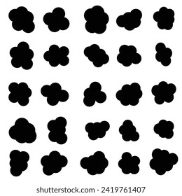 Blob Form organischen, Vektorgrafik Set. Sammlung abstrakter Formulare für Design und Farbe. Flüssige Silhouette fallen im modernen Stil. Grundlegende Flecken einzeln auf weißem Hintergrund 3 3
