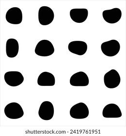 Blob shape organic, vector illustration set. Collection from abstract forms for design and paint. Liquid silhouette drop in modern style. Basic stains isolated elements on white background 3 2 1