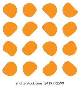 Blob shape organic, vector illustration set. Collection from abstract forms for design and paint. Liquid silhouette drop in modern style. Basic stains isolated elements on white background 5 4