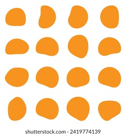 Blob shape organic, vector illustration set. Collection from abstract forms for design and paint. Liquid silhouette drop in modern style. Basic stains isolated elements on white background 8 7 